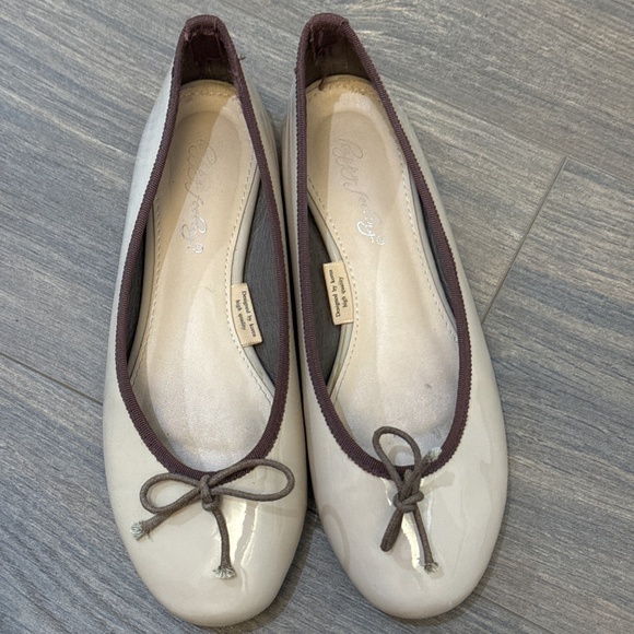 Japanese Leather Bow Ballerinas Woman Bow Knot Loafer Shoes Apricot Size US 6 - Picture 11 of 17